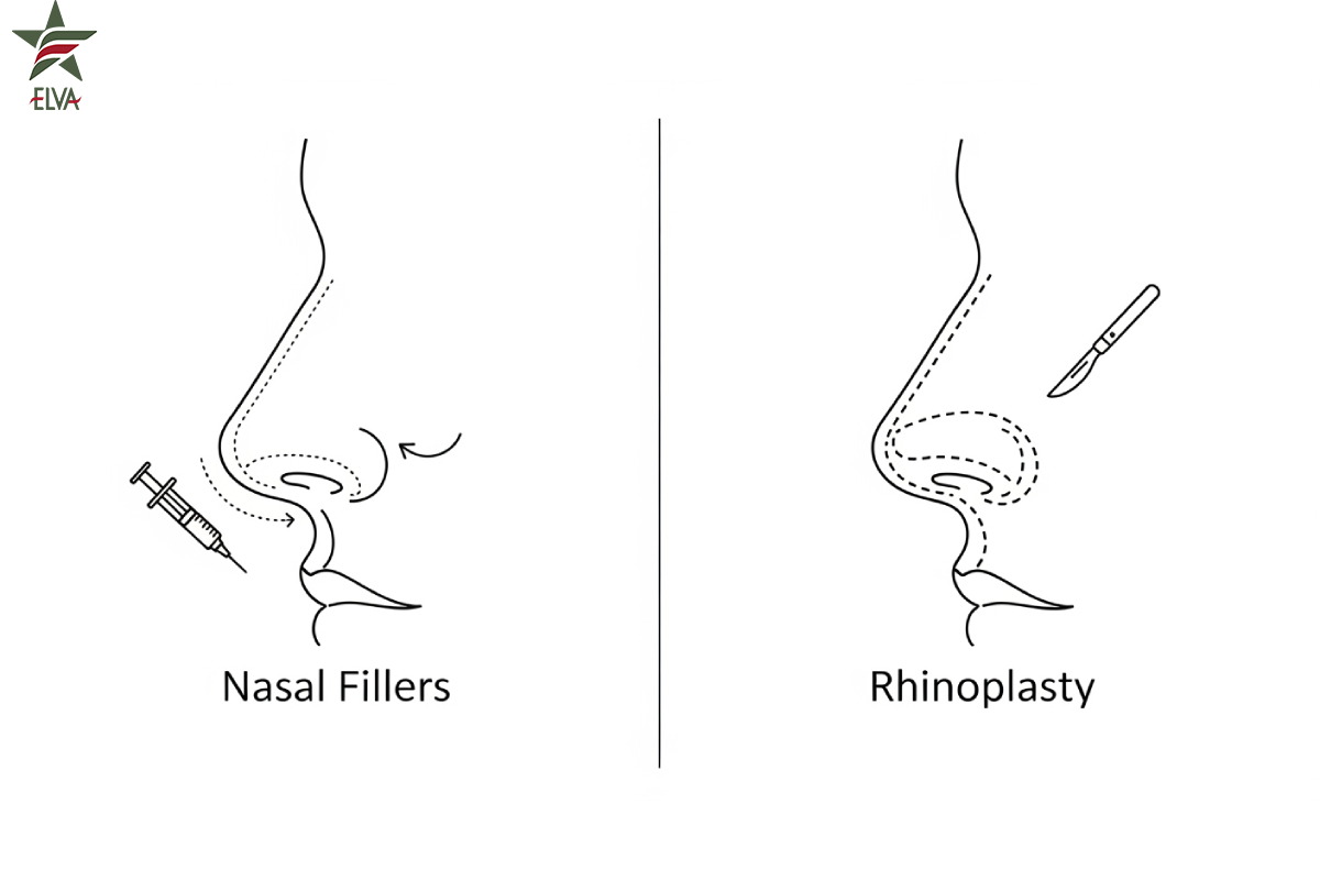 مقایسه فیلر بینی با جراحی بینی